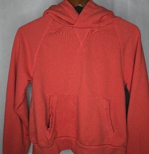 Athleta Moonrise Hoodie Sweatshirt Passionfruit Coral Long Sleeve Open Back S